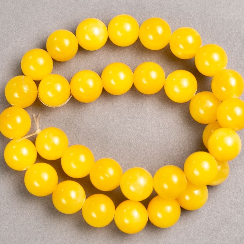 Beads on Fishing Line Citrine (artificial acrylic) Smooth Bead, 12.5 mm diameter, 40 cm length