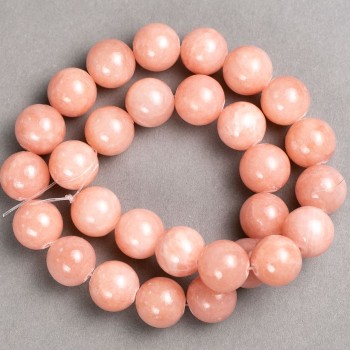 Discount! Pink Quartz Beads on Monofilament (Imitation Acrylic) Smooth Bead, 14mm Diameter ±, Length 40cm ±