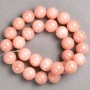 Discount! Pink Quartz Beads on Monofilament (Imitation Acrylic) Smooth Bead, 14mm Diameter ±, Length 40cm ±