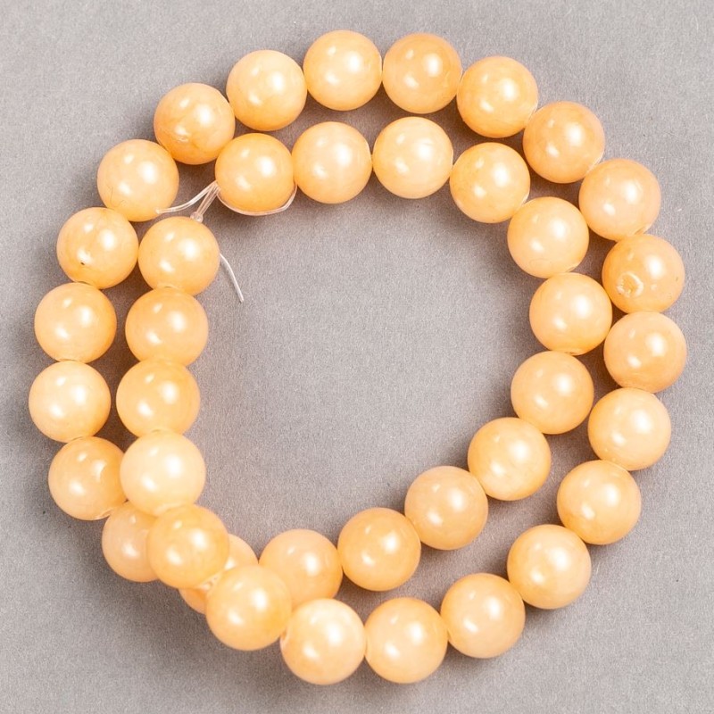 Sale! Beads on thread 'Selenite' (acrylic imitation) smooth round bead, diameter 10.5 mm ±, length 39 cm