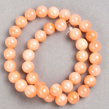 Discount! Thread Beads 'Selenite' (acrylic imitation) smooth bead, 10.5 mm diameter, 40 cm length