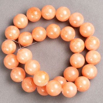 Sale! Selenite Beads on Thread (Acrylic Imitation) Smooth Bead, 14 mm Diameter, 39 cm Length