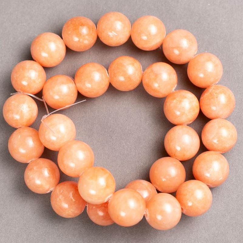 Sale! Selenite Beads on Thread (Acrylic Imitation) Smooth Bead, 14 mm Diameter, 39 cm Length