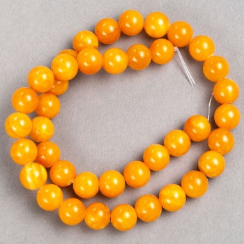 Discount! Citrine Beads on Beading Thread (Acrylic Imitation) Smooth Bead, Diameter 10.5 mm, Length 40 cm