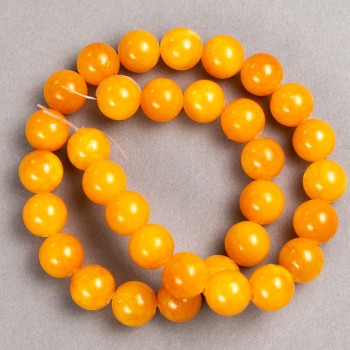Discount! Citrine beads on monofilament (acrylic imitation) smooth bead, diameter 12.5 mm, length 40 cm