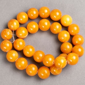 Sale! Citrine Beads on Beading Thread (acrylic imitation) Smooth Beads, 14 mm diameter, 40 cm length