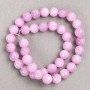 Discount! Kunzite Beads (Imitation Acrylic) on Beading Thread, Smooth Round Bead, Diameter 10.5 mm +-, Length 39 cm +