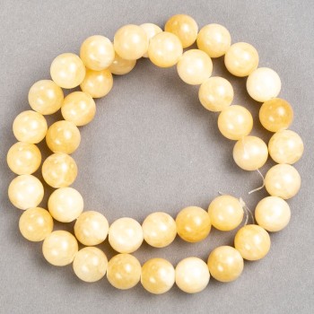 Discount! Mother-of-Pearl Beads on Fishing Line (Acrylic Imitation) Smooth Bead, 10.5 mm diameter, 40 cm length