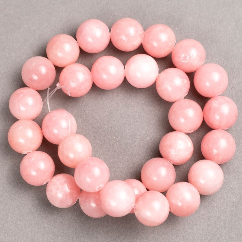 Sale! Pink Quartz Beads on Fishing Line (Acrylic Imitation) Smooth Bead, Diameter 14.5 mm, Length 39 cm