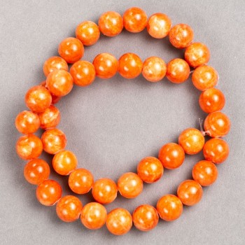 Discount! Citrine beads on beading line (acrylic imitation) smooth beads, diameter 10.5 mm, length 40 cm