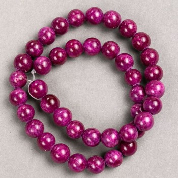 Sale! Beads on thread Tonal Quartz (imitation acrylic) Raspberry smooth beads, diameter 10.5 mm, length 40 cm