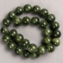 Sale! Beads on a Thread: Tinted Quartz (Acrylic Imitation) Dark Green Smooth Spheres, Diameter 14.5 mm, Length 40 cm +