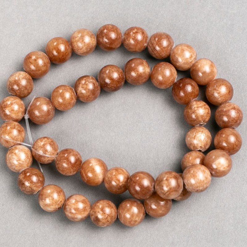 Beads 'Selenite' acrylic 10.5 mm on thread