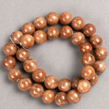 Discount! Selenite Beads (imitation acrylic) on thread, smooth beads, 12.5 mm diameter, 40 cm length +