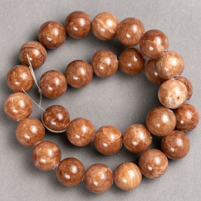 Sale! Selenite Beads (Acrylic Imitation) on Thread, Smooth Round Bead, 14.5 mm Diameter, 40 cm Length +