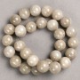 Sale! Beads on a beading thread: Gray tinted quartz imitation, smooth round beads, 14 mm diameter, 40 cm length ±