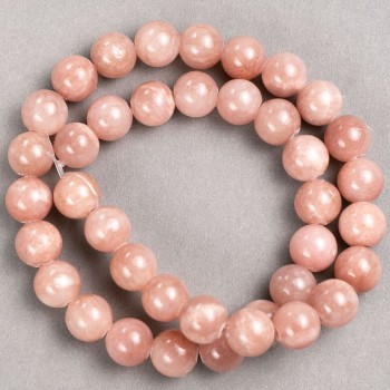 Discount! Strawberry Quartz Beads on Thread (Acrylic Imitation) Smooth Bead, Diameter 10.5 mm, Length 40 cm+