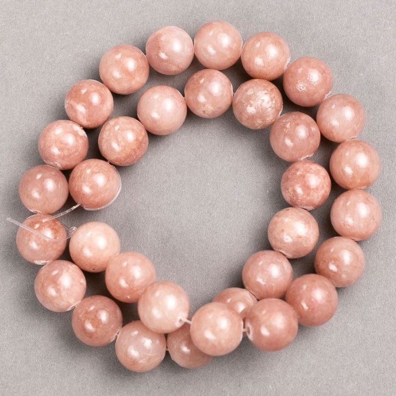 Discount! Strawberry Quartz Beads on Beading Thread (Acrylic Imitation) Smooth Bead, Diameter 12.5 mm, Length 40 cm