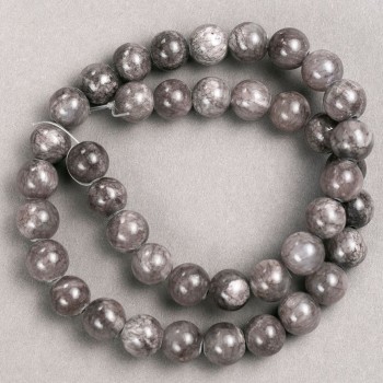 Discount! Beads on a Thread: Dark Gray Imitation Quartz (Acrylic) Smooth Beads, Diameter 10.5 mm, Length 40 cm