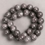 Discount! Beads on thread - Tinted Quartz (Acrylic Imitation) Dark Gray Smooth Bead, Diameter 14.5mm, Length 40cm +