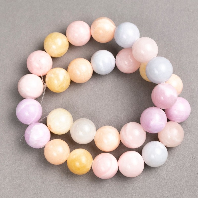 Discount! Morganite Beads (Imitation Acrylic) on Thread, Smooth Round Beads, 14.5 mm Diameter, 40 cm Length