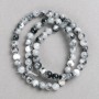 Sale! Gray-white transparent 'Hairy Quartz' (acrylic imitation) on a beading thread, smooth bead, diameter 6mm ±, length 40cm +