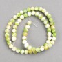 Sale! Green-yellow-white beads 'Agate' (acrylic imitation) on a fishing line - smooth beads, diameter 6 mm +/-, length 40 cm +