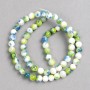 Discount! Green-blue-white 'Agate' (imitation acrylic) on a fishing line, smooth bead, diameter 6mm±, length 40cm+