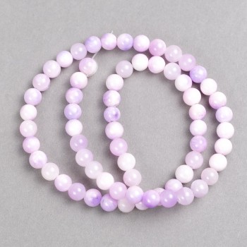 Sale! Pink-lilac beads 'Amethyst' (acrylic imitation) on thread, smooth round beads, 6 mm diameter, 40 cm length.