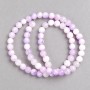 Rose-pink lilac 'Amethyst' Beads (Acrylic) on thread, smooth round beads, diameter 6 mm, length 40 cm ±