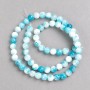 Sale! White-blue beads 'Agate' (acrylic imitation) on beading thread, smooth round bead, diameter 6 mm ±, length 40 cm ±