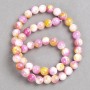Sale! Beads pink-yellow-white "Rhodochrosite" (imitation acrylic) on thread, smooth bead, diameter 8mm ±, length 40cm ±