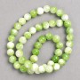 Sale! Green-white beads «Agate» (imitation acrylic) on thread, smooth round beads, 8 mm diameter ±, length 40 cm +