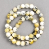 Yellow-gray-white acrylic beads on thread - smooth round beads, 8 mm diameter, approx. 40 cm length