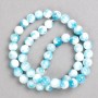 Sale! White-blue beads "Agate" (imitation acrylic) on beading thread, smooth bead, diameter 8mm±, length 40cm+