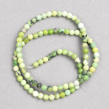 Beads 'Australian Jadeite' on fishing line, smooth round beads, diameter 4 mm, length 38 cm+