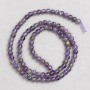 Amethyst gemstone beads on thread, smooth round beads, 4mm diameter, 38cm length