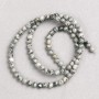 Gray Ocean Jasper Beads (Acrylic Imitation) on Thread, Smooth Bead, 4mm Diameter, 38 cm Length+