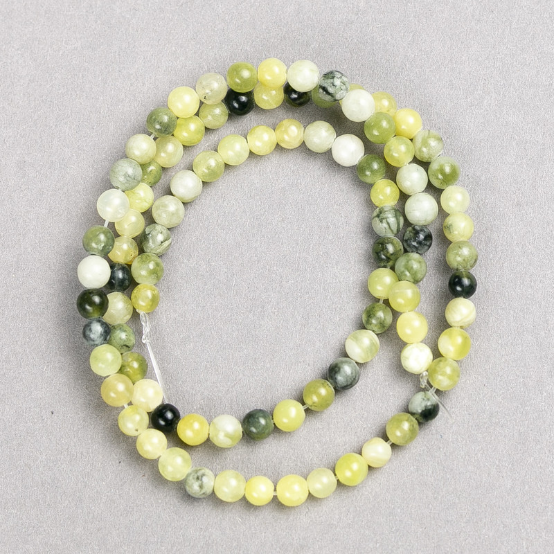 Ophite Beads (Imitation Acrylic) on Fishing Line, Smooth Ball, Diameter 6.5 mm, Length 38 cm