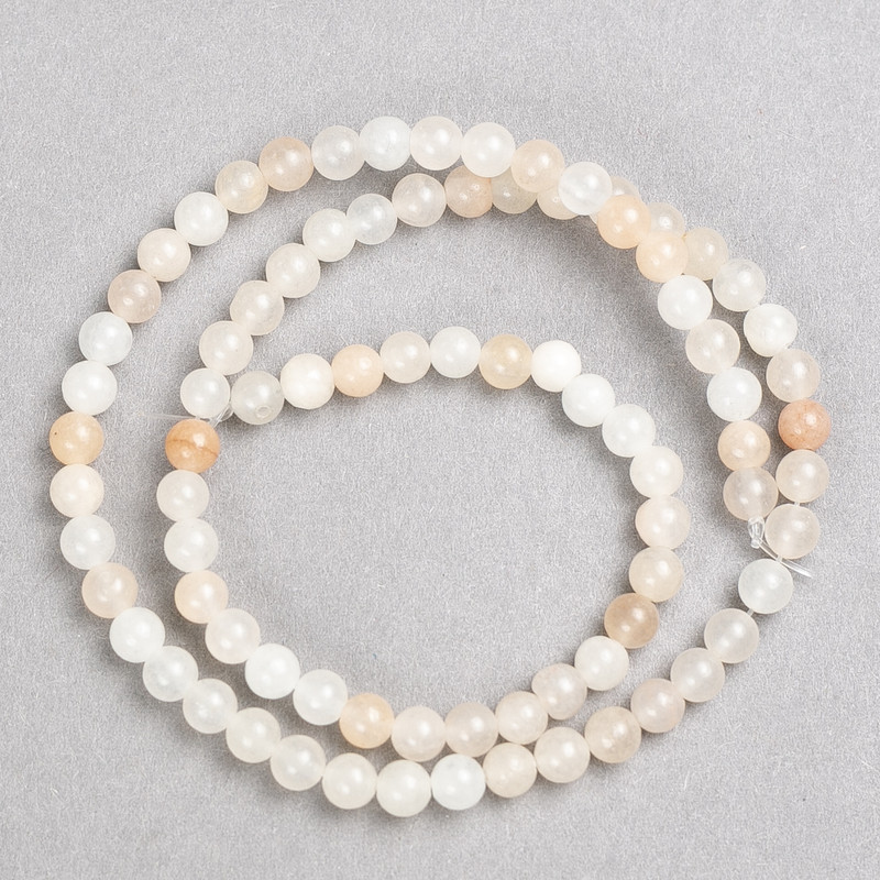 Celestite Beads (Acrylic Imitation) on a Thread, Smooth Round Beads, Diameter 4-5 mm, Length 38 cm