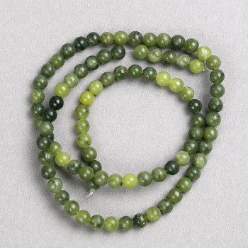 Jadeite Beads (Acrylic Imitation) on Beading Thread, Smooth Round Beads, Diameter 4.5 mm, Length 38 cm