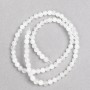 White Quartz Beads (imitation acrylic) on beading thread, smooth round beads, 4 mm diameter ±, 38 cm length ±