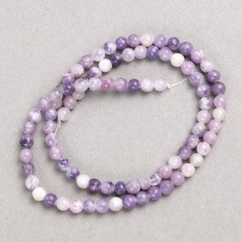 Lepidolite beads (imitation acrylic) on thread, smooth spheres, diameter 4-5 mm, length 38 cm