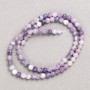 Lepidolite beads (imitation acrylic) on thread, smooth spheres, diameter 4-5 mm, length 38 cm