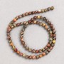 Leopard Jasper Beads (Acrylic Imitation) on Thread, Smooth Round Bead, Diameter 4 mm ±, Length 38 cm+