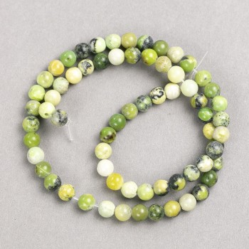Australian Jadeite Beads (Acrylic Imitation) on a sturdy beading line, smooth round beads, 6mm diameter, 38cm length+