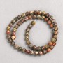 Beads Leopard Jasper (acrylic imitation) on a thread, smooth bead, 6 mm diameter, 38 cm length