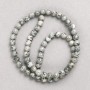 Gray Ocean Jasper beads (acrylic imitation) on fishing line, smooth round beads, 6 mm diameter, 38 cm long+