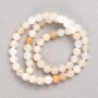 Selenite Beads (acrylic imitation) on thread, smooth ball, diameter 6.5 mm, length 38 cm