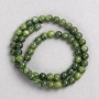 Jadeite Beads (Acrylic Imitation) on Beading Thread, Smooth Round Beads, Diameter 6.5 mm, Length 38 cm